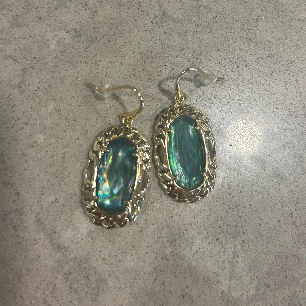 Elegant Gold and Blue Earrings